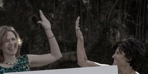 Kathy Kraas high-5